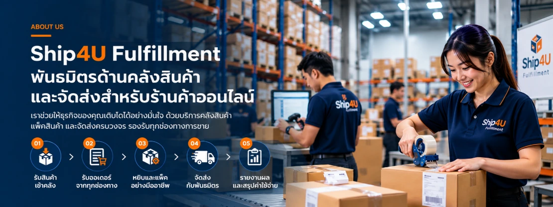 Ship4U Fulfillment บริการคลังสินค้า แพ็คและจัดส่งสำหรับร้านค้าออนไลน์